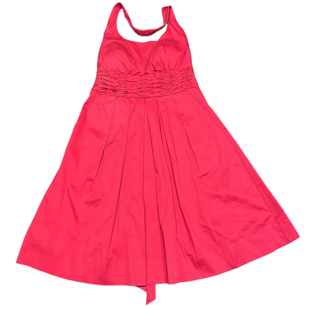 Red halter dress